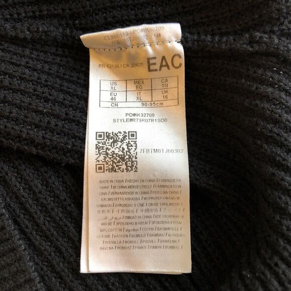 Guess‎ Womens Sz XL Black Lace Up Sleeve Women's Sweater - Picture 6 of 9